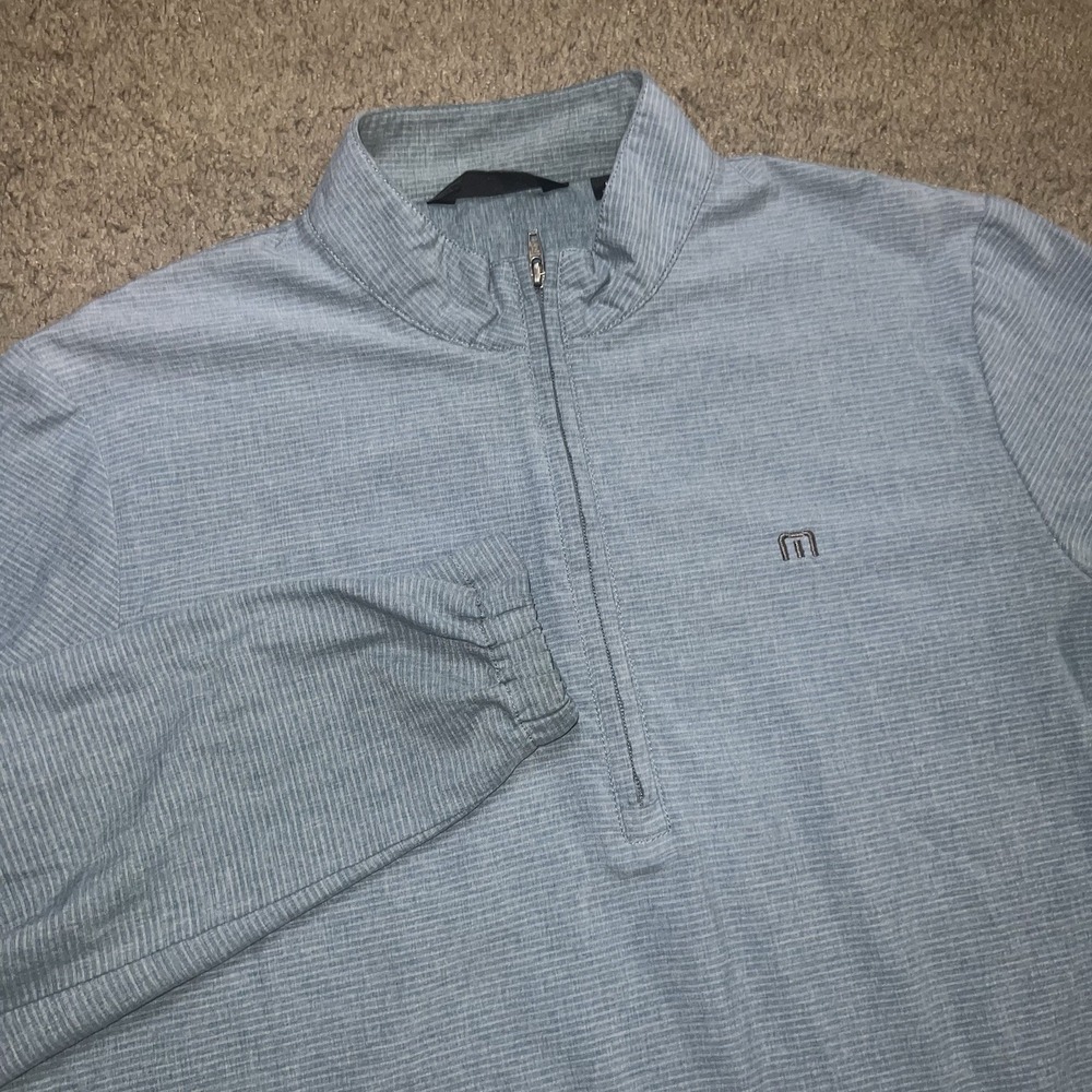 Travis Mathew's Mens Golf Quarter Zip Windbreaker Size Large Blue